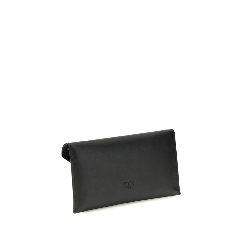 PINKO Black Calf Leather Bos Taurus Shoulder Bag