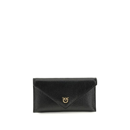 PINKO Black Calf Leather Bos Taurus Shoulder Bag