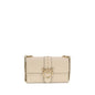 PINKO Beige Calf Leather Bos Taurus Shoulder Bag