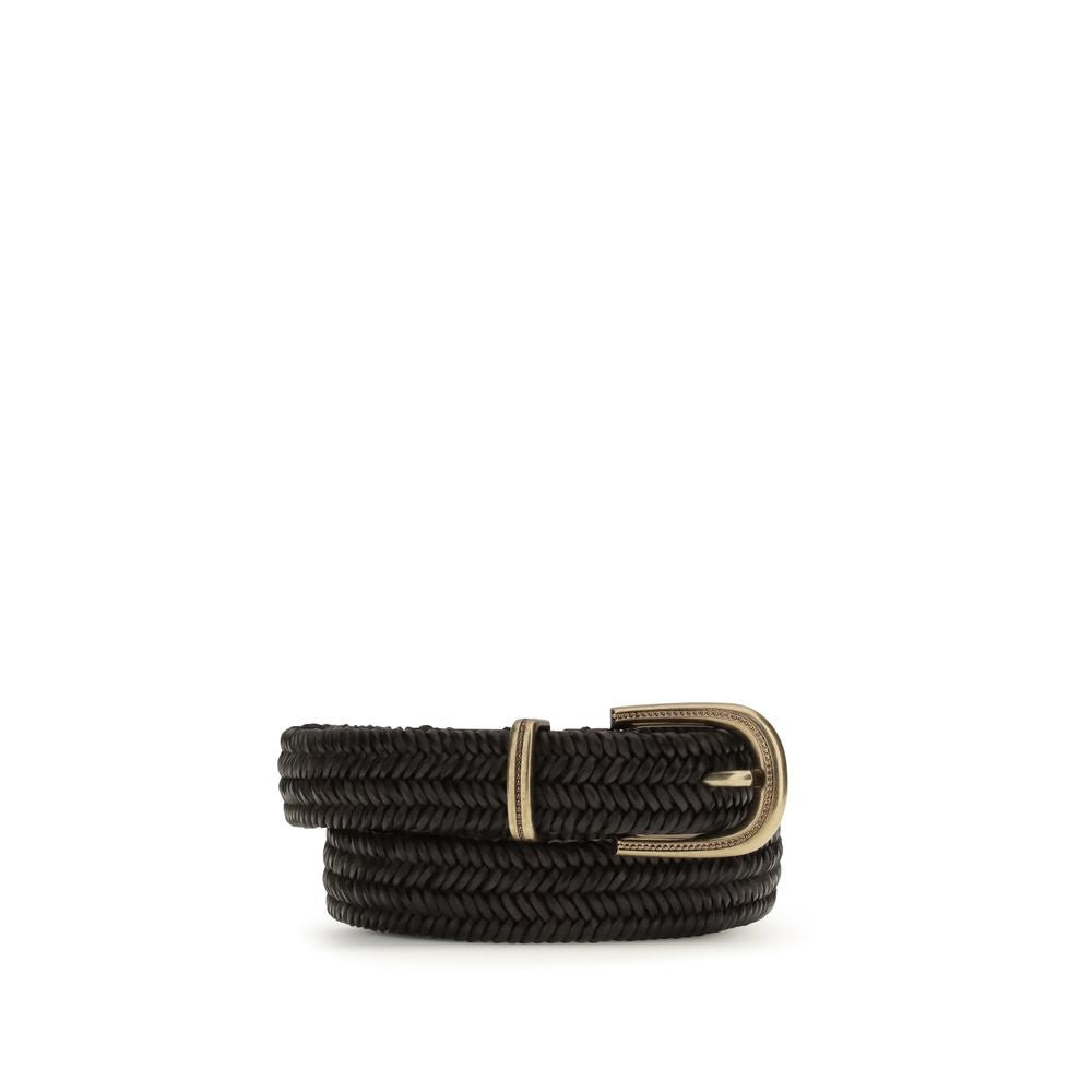 Brunello Cucinelli Brown Calf Leather Bos Taurus Regular Belt