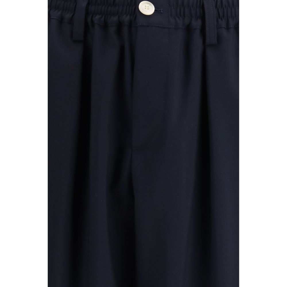 Marni Blue Merino Wool Casual Pants for Men