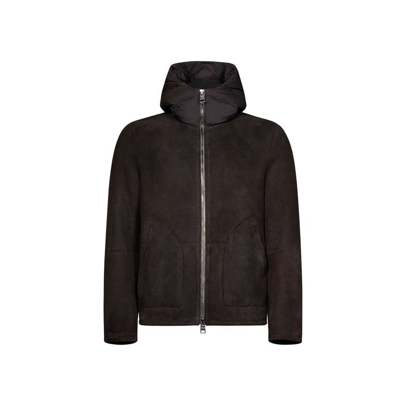 Herno Bruin Lamsleren Lange Jas