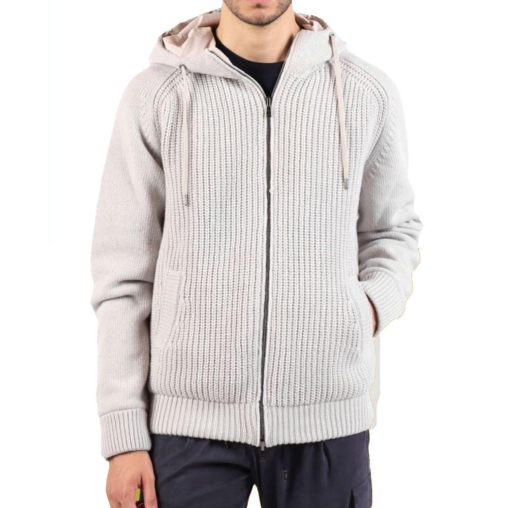 Herno Gray Wool Bomber Jacket for Men