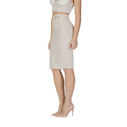 Tailleur jupe en polyester beige Rinascimento