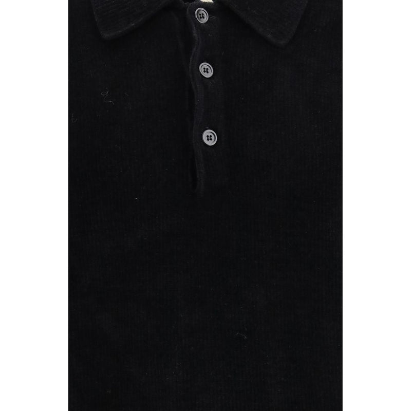 Sunflower Black Cotton Polo Shirt - Chenille Comfort