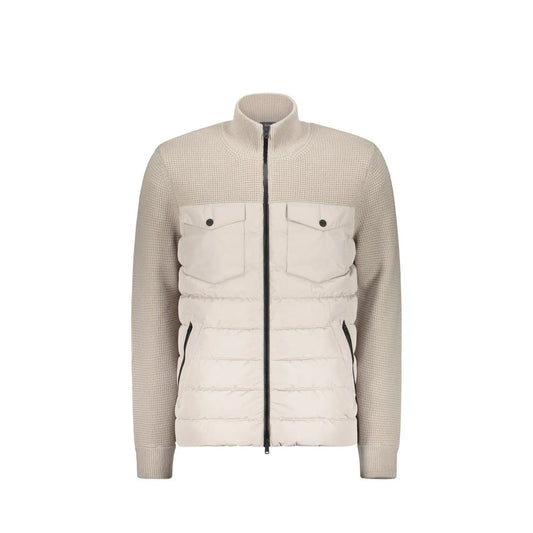 Veste longue en laine vierge beige Herno
