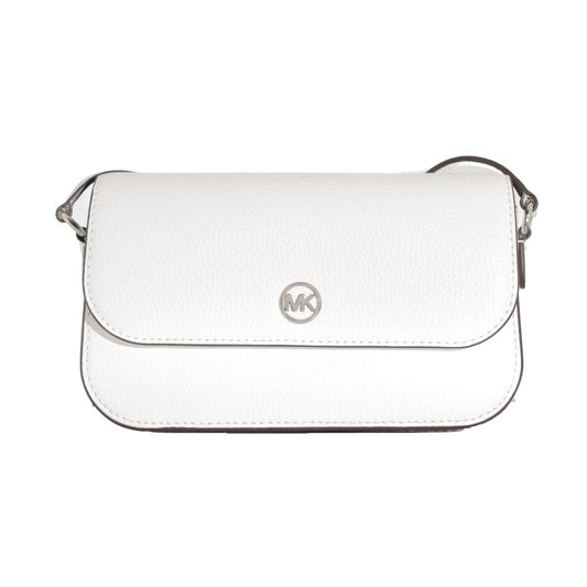 Michael Kors Jet Set Travel White Leather Crossbody Bag