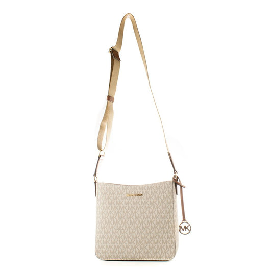 Michael Kors Jet Set Travel Beige Canvas Crossbody Bag