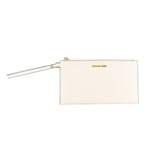 Michael Kors Jet Set Travel Beige Leather Clutch Bag