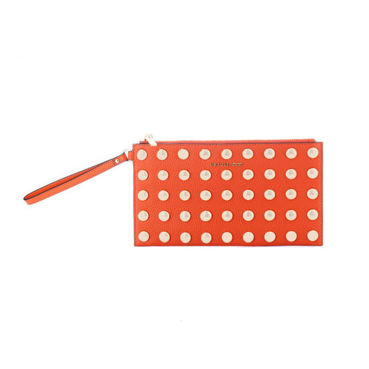 Michael Kors Jet Set Travel Orange Leather Clutch Bag
