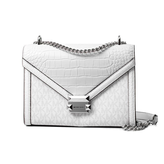 Michael Kors Whitney White Canvas Crossbody Bag