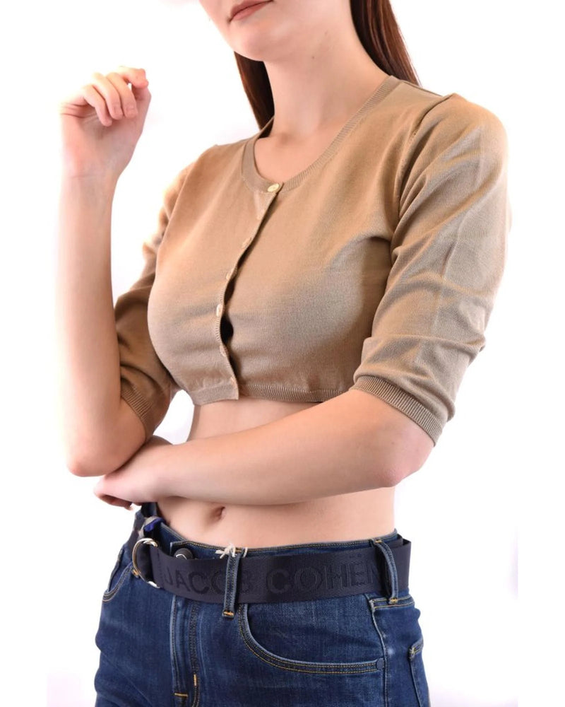 Parosh Brown Cotton Cardigan for Women - Size L