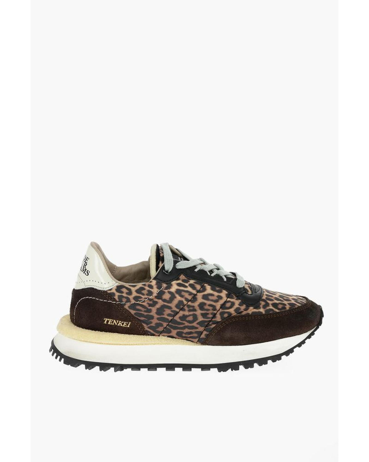 Hidnander Brown Leather Low Top Sneakers for Women