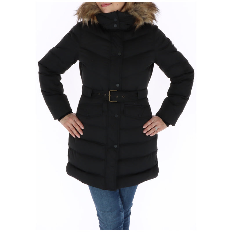 Pepe Jeans Women's Black Polyester Coat - Elegant Fall/Winter Jacket