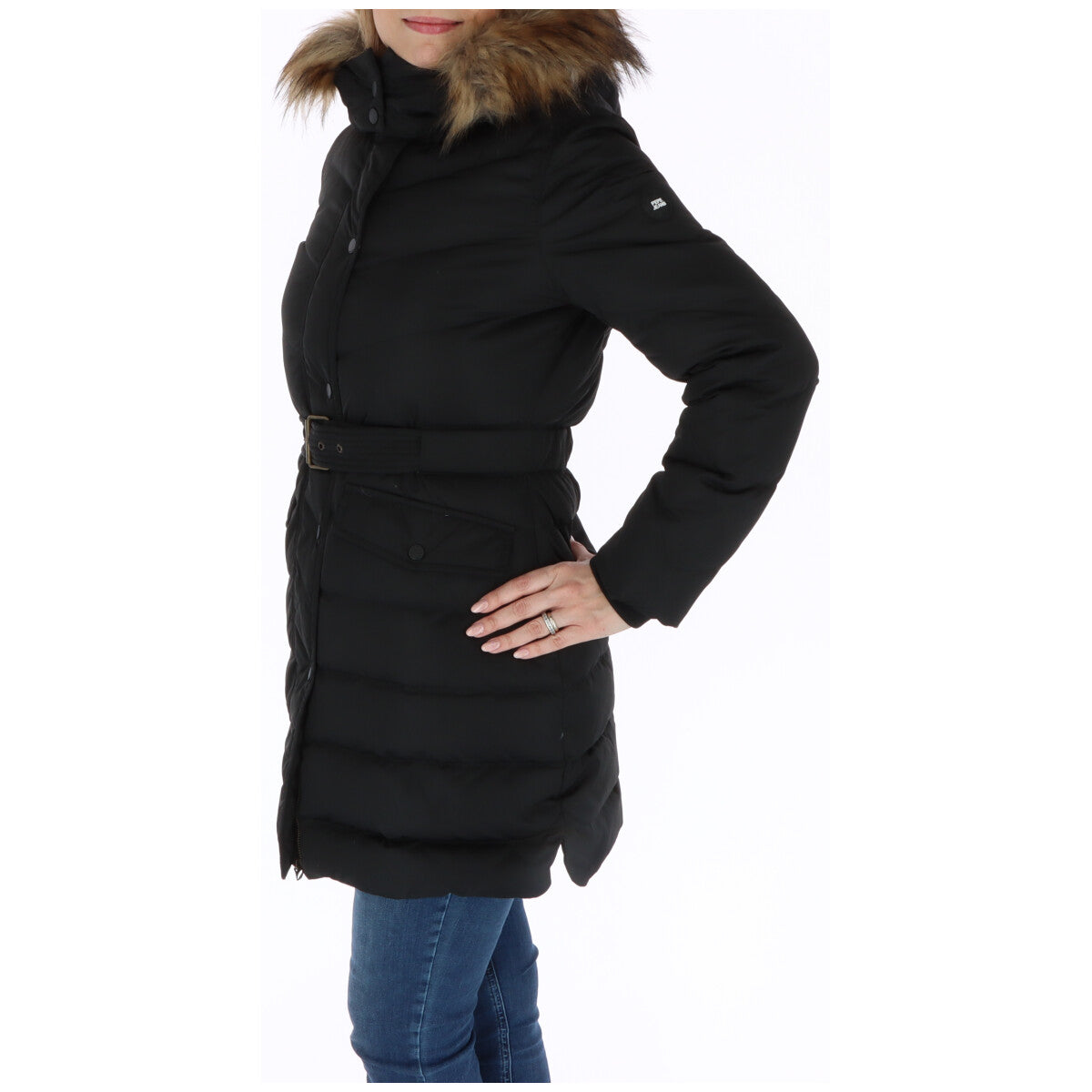 Pepe Jeans Women's Black Polyester Coat - Stylish Fall/Winter Jacket