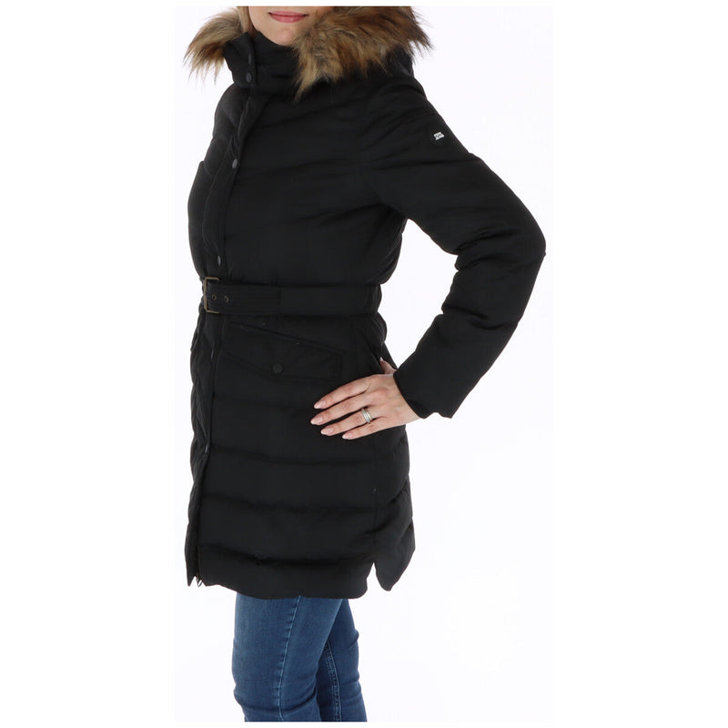 Pepe Jeans Women's Black Polyester Coat - Elegant Fall/Winter Jacket