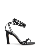 Dee Ocleppo Black Satin Strap-On Sandals for Women