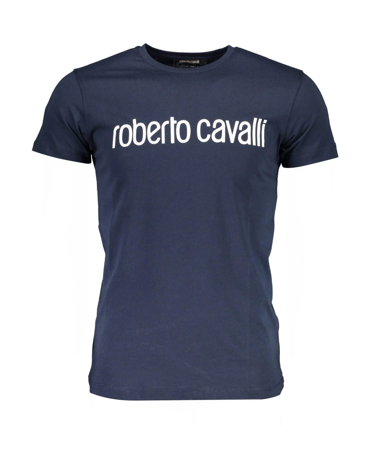 T-shirt bleu en coton Roberto Cavalli