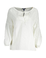 Gant White Cotton Blouse with Lace Detailing for Women
