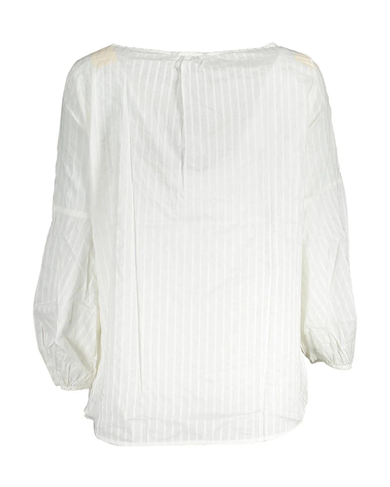 Gant White Cotton Blouse with Lace Detailing for Women