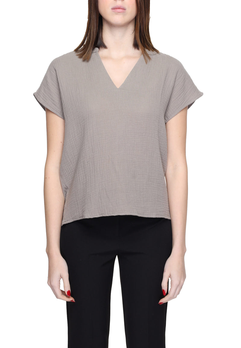 Jacqueline De Yong Blouse en Coton Beige pour Femmes