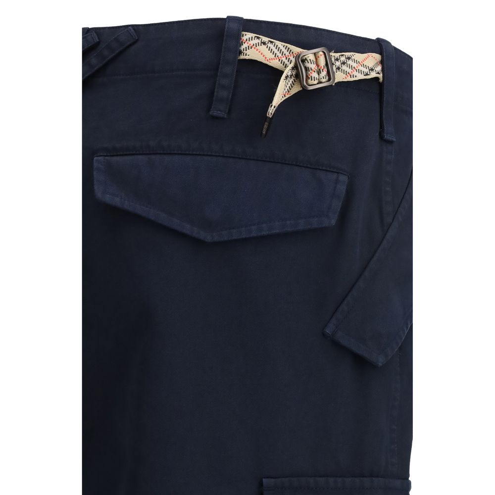 Pantalon cargo en coton bleu Burberry