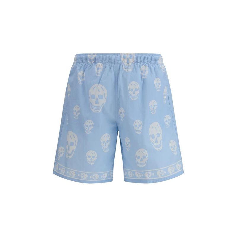 Alexander McQueen lichtblauwe polyamide bermudashorts