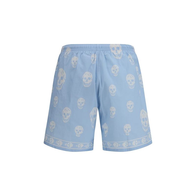 Alexander McQueen lichtblauwe polyamide bermudashorts