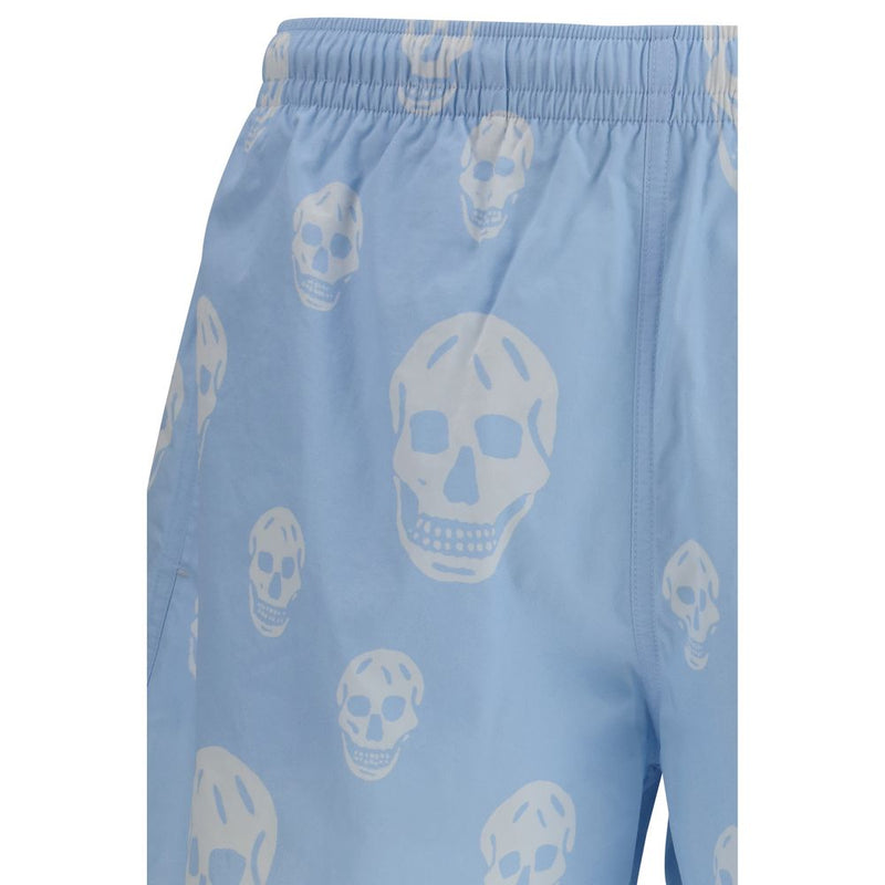 Alexander McQueen lichtblauwe polyamide bermudashorts