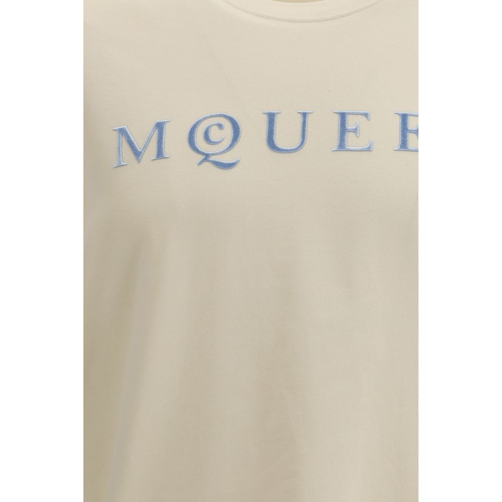 Alexander McQueen Cream Cotton T-Shirt - SS26
