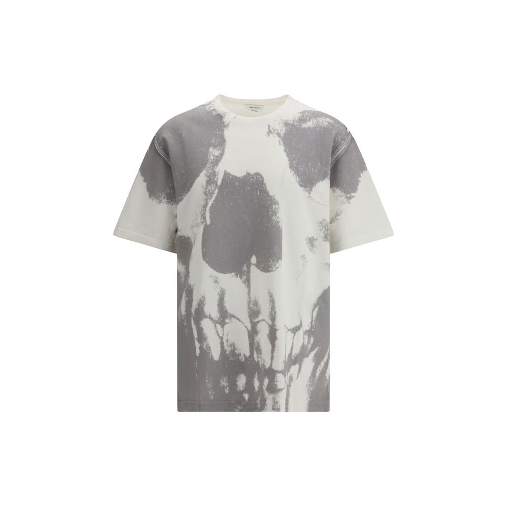 Alexander McQueen White Cotton Skull Print T-Shirt