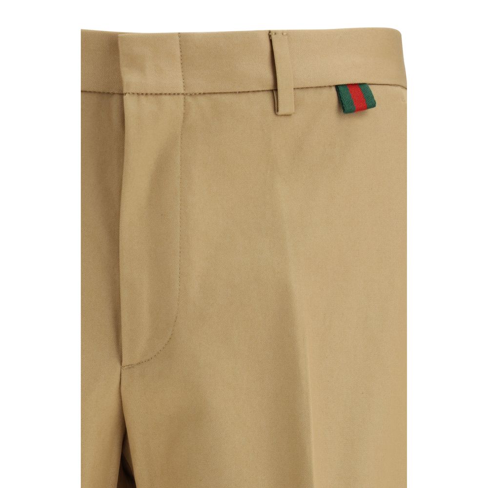 Pantalon décontracté Gucci en coton beige