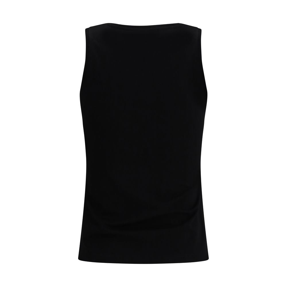 Balmain Black Cotton Relaxed Tank Top