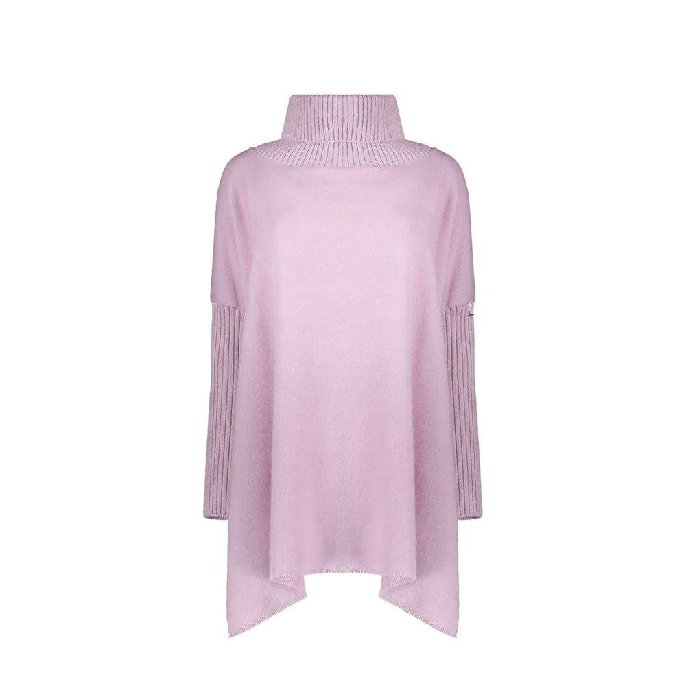Herno Purple Virgin Wool Poncho for Women - Luxurious Comfort