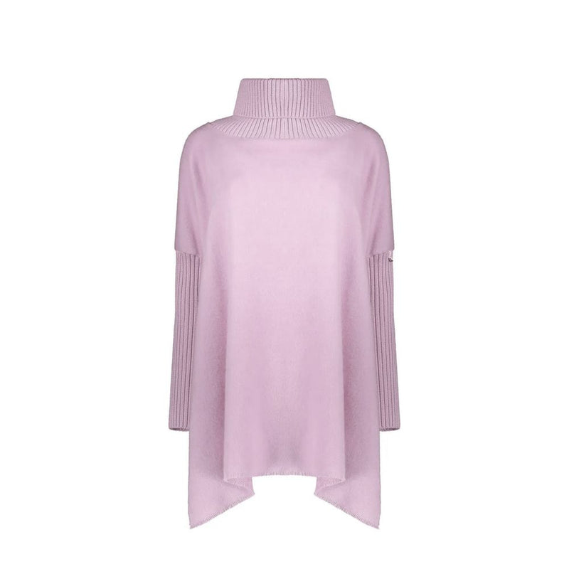 Herno Purple Virgin Wool Poncho for Women - Luxurious Comfort