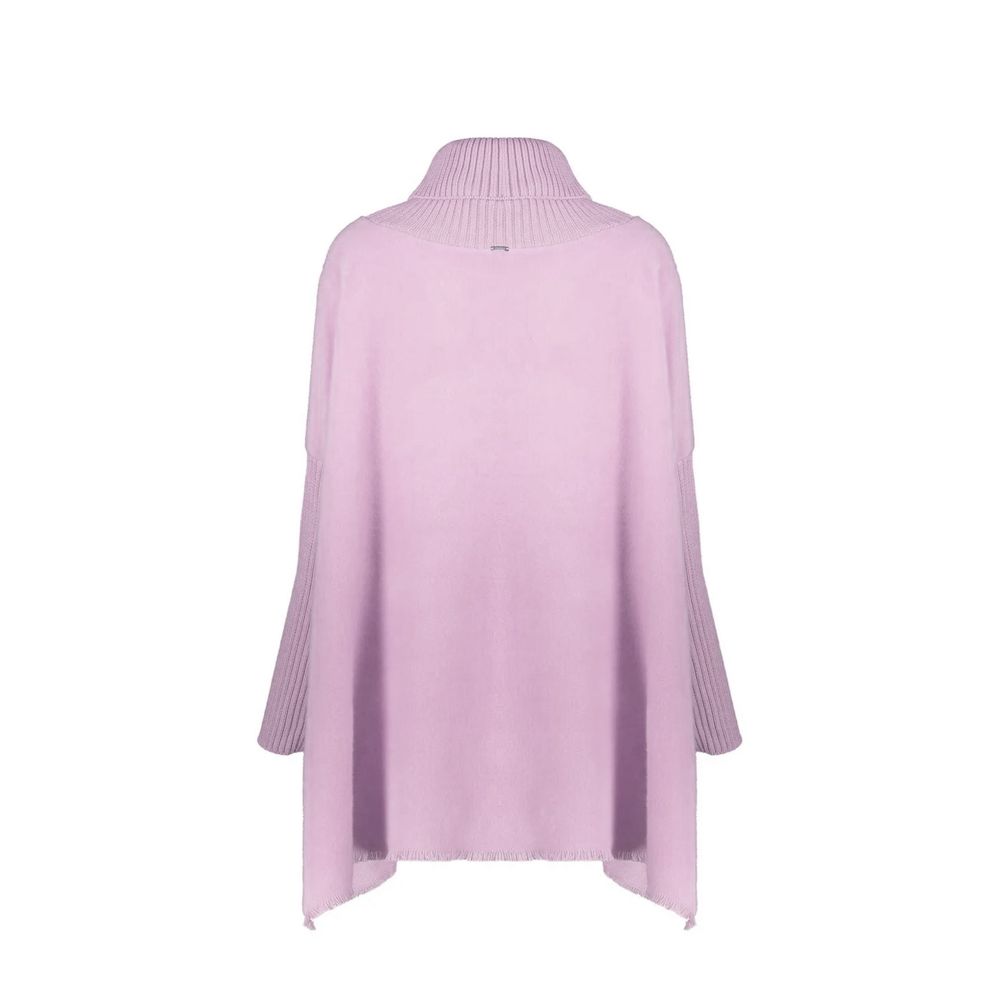 Herno Purple Virgin Wool Poncho for Women - Luxurious Comfort