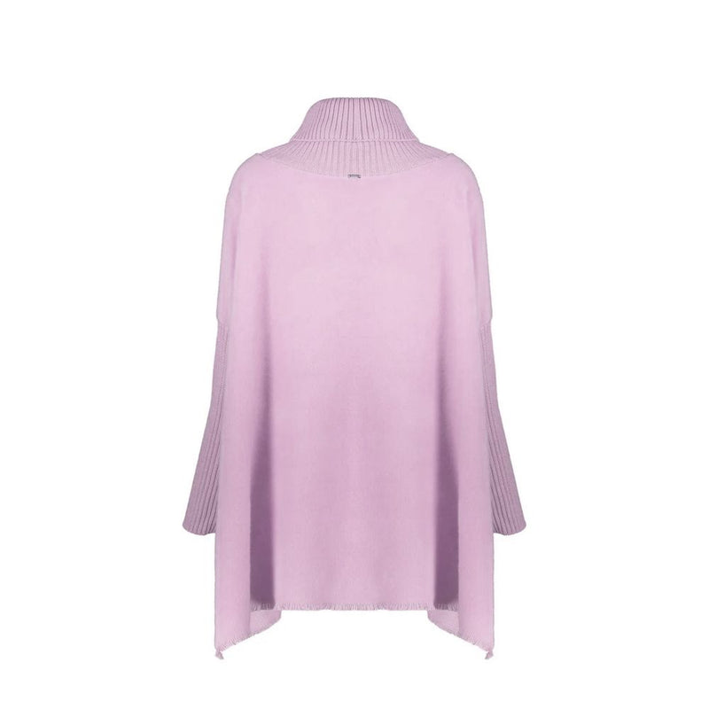 Herno Purple Virgin Wool Poncho for Women - Luxurious Comfort