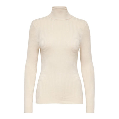 Only Beige Viscose Turtleneck