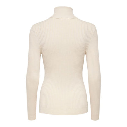 Only Beige Viscose Turtleneck