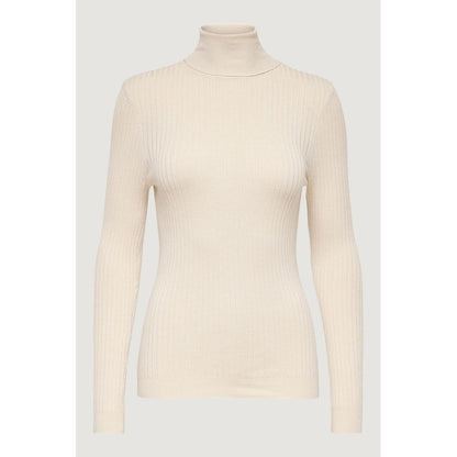 Only Beige Viscose Turtleneck