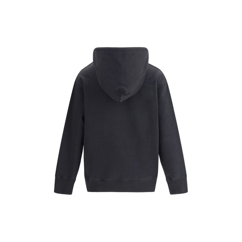 MM6 Black Cotton Sweatshirt with Iconic Contrast Stitching