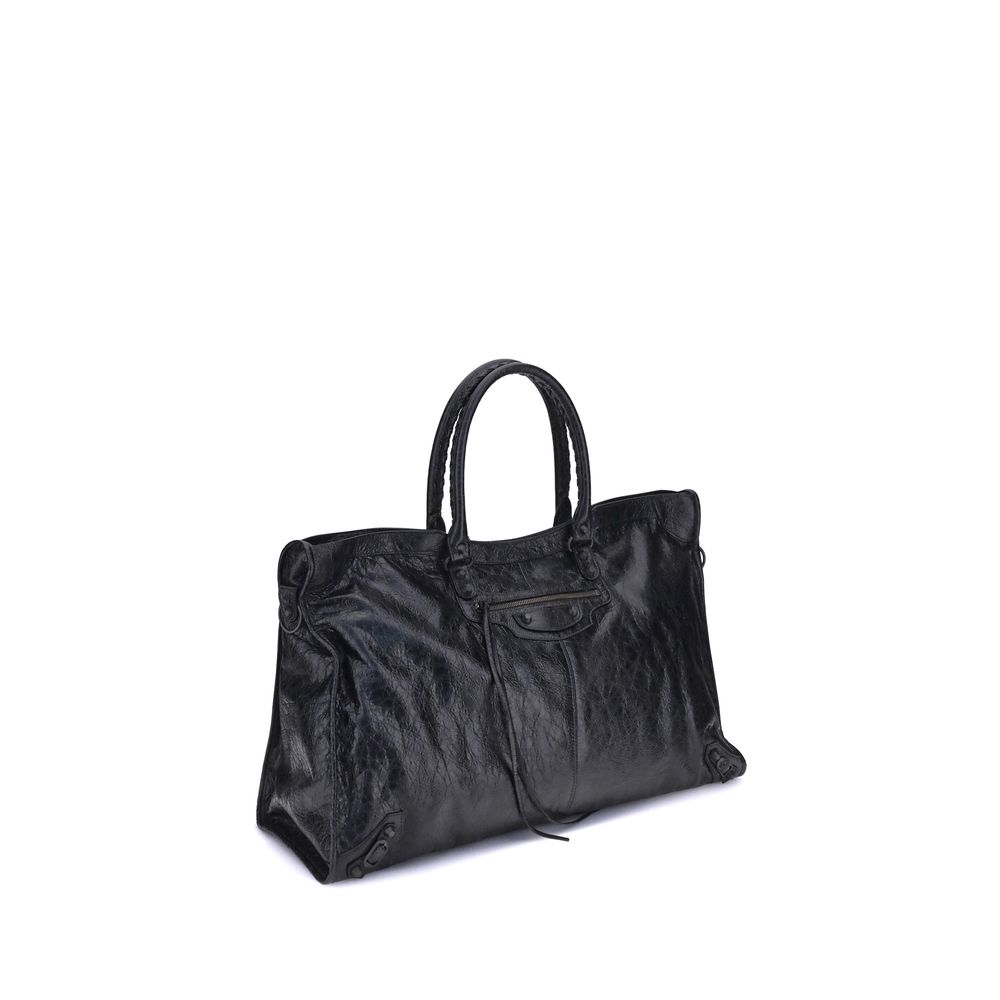 Sac bandoulière Balenciaga Bos Taurus en cuir de veau noir