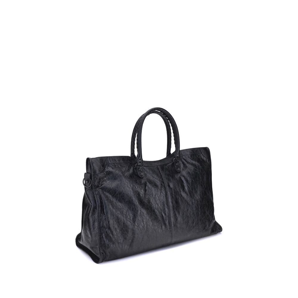 Sac bandoulière Balenciaga Bos Taurus en cuir de veau noir