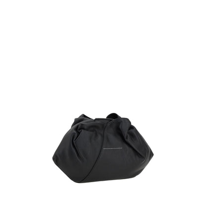 Sac bandoulière MM6 Bos Taurus en cuir de veau noir
