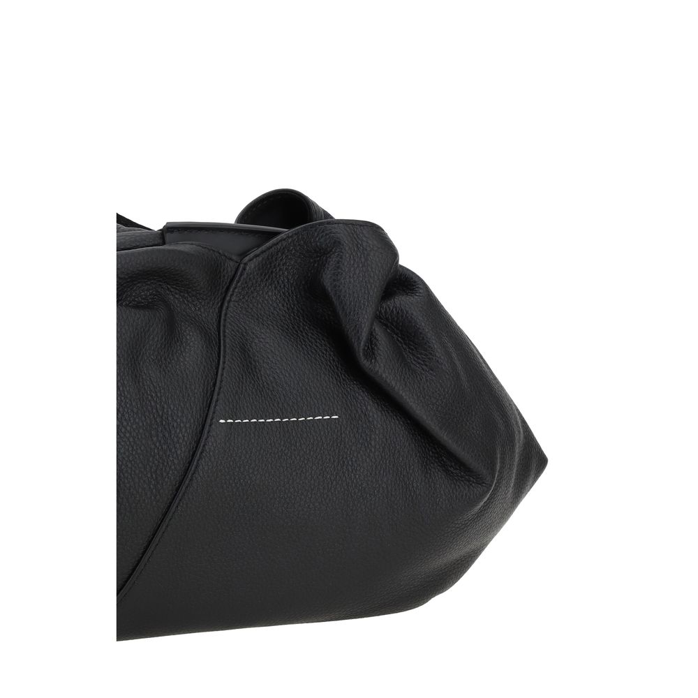 Sac bandoulière MM6 Bos Taurus en cuir de veau noir