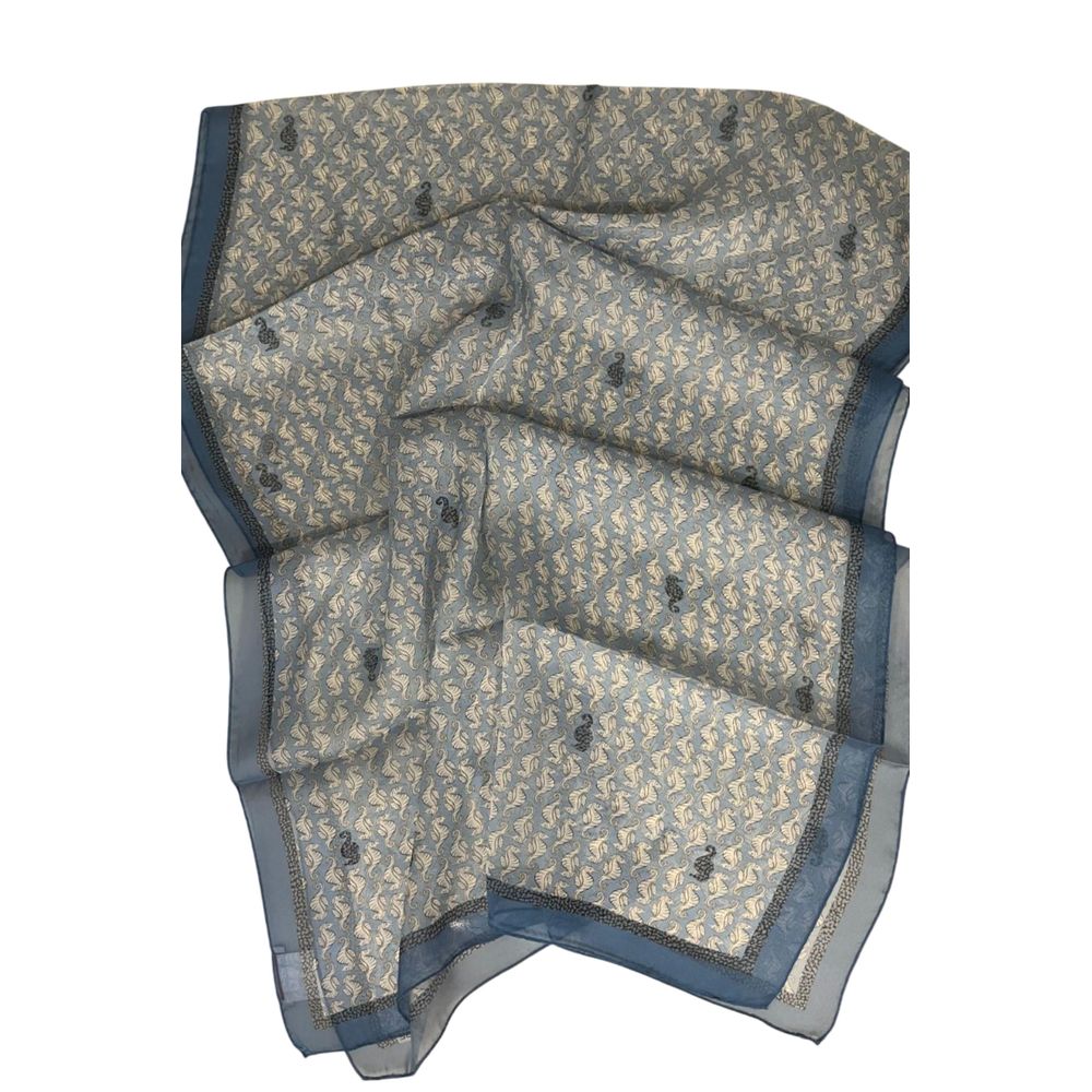 Écharpe en soie bleu bourbon pour femme