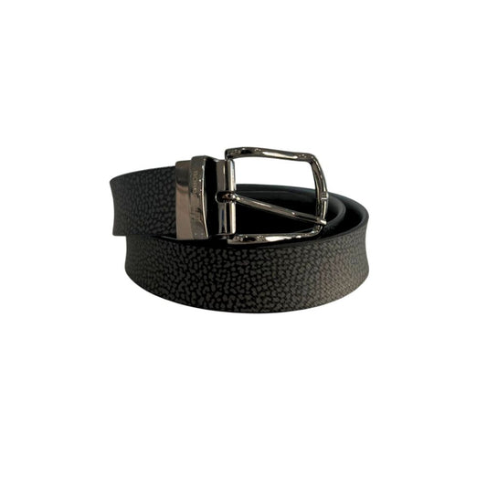 Ceinture pour homme Borbonese en polyvinyle noir avec garniture en cuir