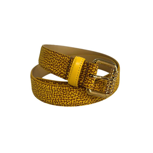 Ceinture femme en cuir jaune Borbonese