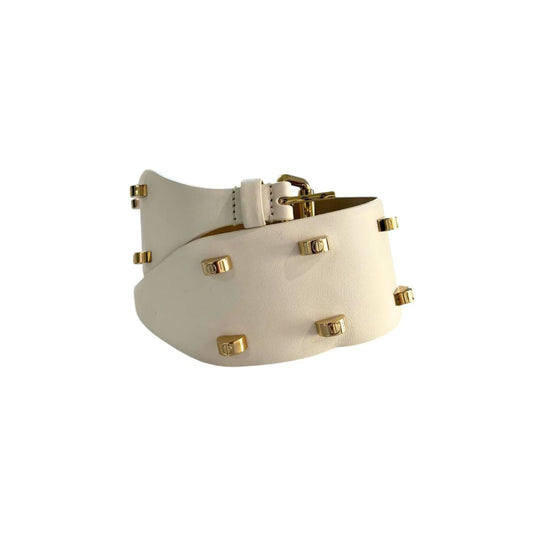 Ceinture pour femme en cuir véritable blanc Borbonese