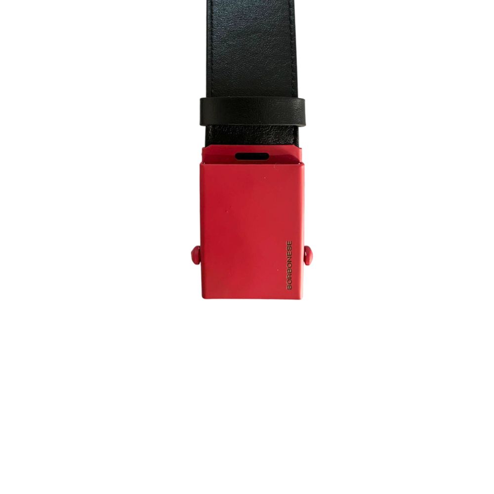 Ceinture en cuir noire pour homme Borbonese